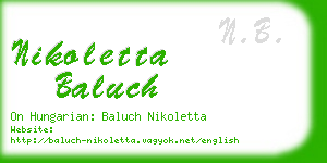 nikoletta baluch business card